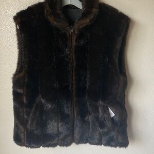 Marvin Richards Vintage Dark Brown Faux Fur Vest